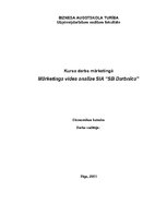 Research Papers 'Mārketinga vides analīze SIA "SB Darbnīca"', 1.