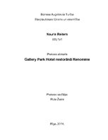 Practice Reports 'Prakses atskaite "Gallery Park Hotel" restorānā "Renomme"', 1.