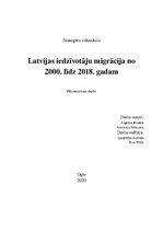 Research Papers 'Latvijas iedzīvotāju migrācija no 2000. līdz 2018.gadam', 1.