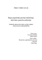 Research Papers 'Rīgas populārāko picēriju mārketinga aktivitātes jauniešu auditorijai', 1.