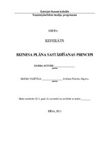 Research Papers 'Biznesa plāna sastādīšanas principi', 1.