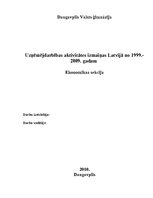 Research Papers 'Uzņēmējdarbības aktivitātes izmaiņas Latvijā no 1999.- 2009.gadam', 1.