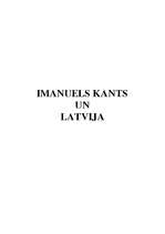 Summaries, Notes 'Imanuels Kants un Latvija', 1.