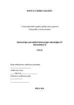 Essays 'Informācijas pārvaldība, Informācijas tehnoloģijas II, Datorzinības II', 1.