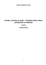 Research Papers 'Romāņu-ģermāņu un anglo-amerikāņu tiesību saimes pamatiezīmes un atšķirības', 1.