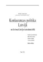 Research Papers 'Konkurences politika Latvijā un tās loma Latvijas tautsaimniecībā', 1.