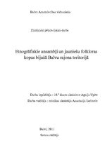 Research Papers 'Etnogrāfiskie ansambļi un jauniešu folkloras kopas bijušā Balvu rajona teritorij', 1.