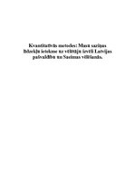 Research Papers 'Kvantitatīvās metodes. Masu saziņas līdzekļu ietekme uz vēlētāju izvēli Latvijas', 1.