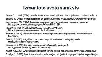 Presentations 'Kognitīvo funkciju un smadzeņu arhitektūras izmaiņas', 15.