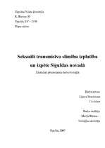 Research Papers 'Seksuāli transmisīvo slimību izplatība un izpēte Siguldas novadā', 1.