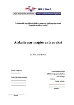 Practice Reports 'Atskaite par maģistra praksi uzņēmumā SIA "First Data Latvia"', 1.