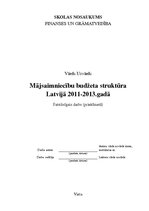 Research Papers 'Mājsaimniecību budžeta struktūra Latvijā 2011.-2013.gadā', 1.