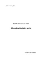 Essays 'Edgara Degā daiļrades izpēte', 1.
