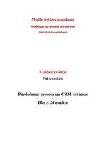Research Papers 'Pārdošanas procesa un CRM sistēmas Bitrix 24 analīze', 1.