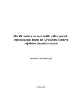 Research Papers 'Morālā cenzūra un neapzinātie psihes procesi - septiņi apziņas līmeņi un Aleksan', 1.