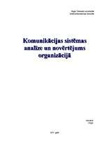 Research Papers 'Komunikācijas sistēmas analīze un novērtējums organizācijā', 1.