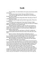 Essays 'Teeth', 1.