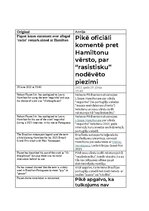 Summaries, Notes 'Tranlation of an Article about a Scandal over a Racist Remark: from English to L', 1.