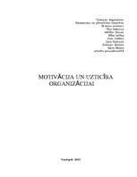 Research Papers 'Motivācija un uzticība organizācijai', 1.