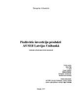 Research Papers 'Piedāvātie investīciju produkti AS "SEB Latvijas Unibankā"', 1.