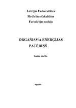 Research Papers 'Organisma enerģijas patēriņš', 1.