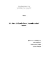 Research Papers 'Džo Raita 2012.gada filmas "Anna Kareņina" analīze', 1.