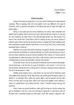 Essays 'Online friendships', 1.