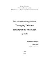 Summaries, Notes 'Ērika Hobsbauma grāmatas "The Age of Extremes" ("Ekstremālais laikmets") apskats', 1.