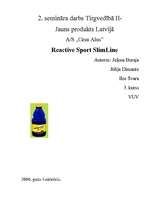 Research Papers 'Jauns produkts Latvijā - Reactive Sport Slimline', 1.