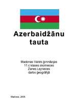 Research Papers 'Azerbaidžānu tauta', 1.