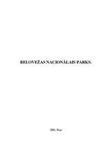 Research Papers 'Belovežas nacionālais parks', 1.