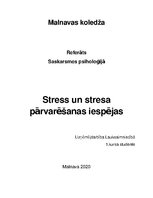 Research Papers 'Stress un stresa pārvarēšanas iespējas', 1.