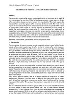 Essays 'The impact of instant coffee on human's health', 1.