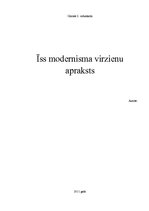 Summaries, Notes 'Īss modernisma virzienu apraksts', 1.