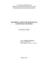 Term Papers 'Ekstrēmu uzdevumu risināšanas elemetārās metodes', 1.