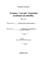 Summaries, Notes 'Termina "Latvija" vēsturiskā izcelšanās un attīstība', 1.
