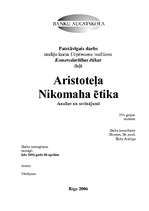 Research Papers 'Aristoteļa Nikomaha ētika', 1.