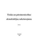 Research Papers 'Tiešās un pārstavniecības demokrātijas raksturojums', 1.