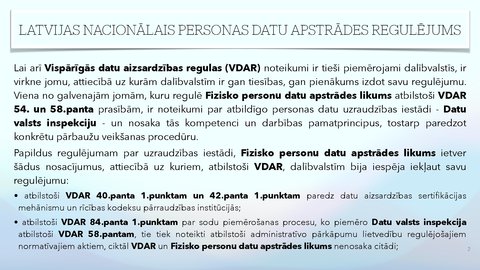 Presentations 'Fizisko personu datu apstrādes likums', 2.