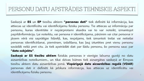 Presentations 'Fizisko personu datu apstrādes likums', 5.
