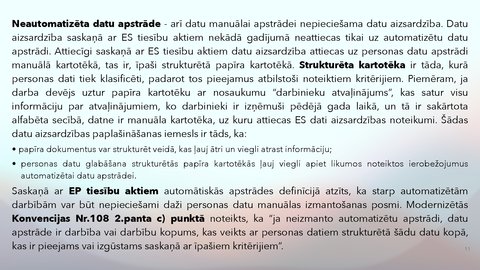 Presentations 'Fizisko personu datu apstrādes likums', 11.