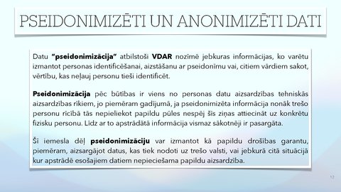 Presentations 'Fizisko personu datu apstrādes likums', 12.