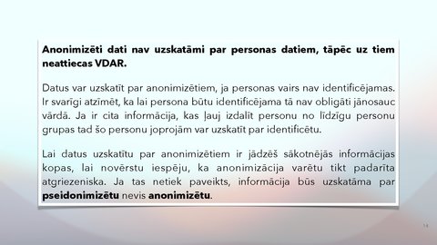 Presentations 'Fizisko personu datu apstrādes likums', 14.