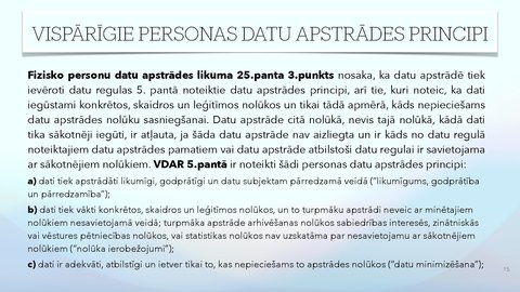 Presentations 'Fizisko personu datu apstrādes likums', 15.