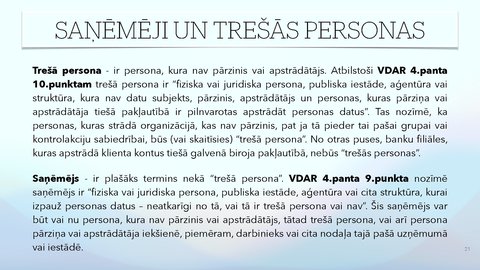 Presentations 'Fizisko personu datu apstrādes likums', 21.