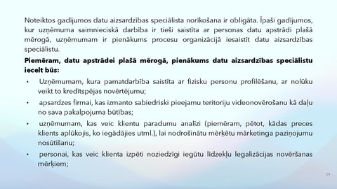 Presentations 'Fizisko personu datu apstrādes likums', 29.