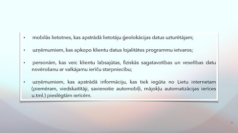 Presentations 'Fizisko personu datu apstrādes likums', 30.