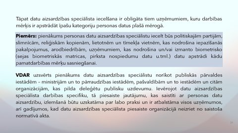 Presentations 'Fizisko personu datu apstrādes likums', 31.