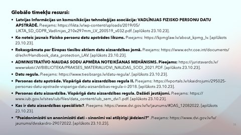 Presentations 'Fizisko personu datu apstrādes likums', 35.
