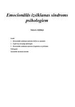 Research Papers 'Emocionālais izdegšanas sindroms psihologiem', 1.